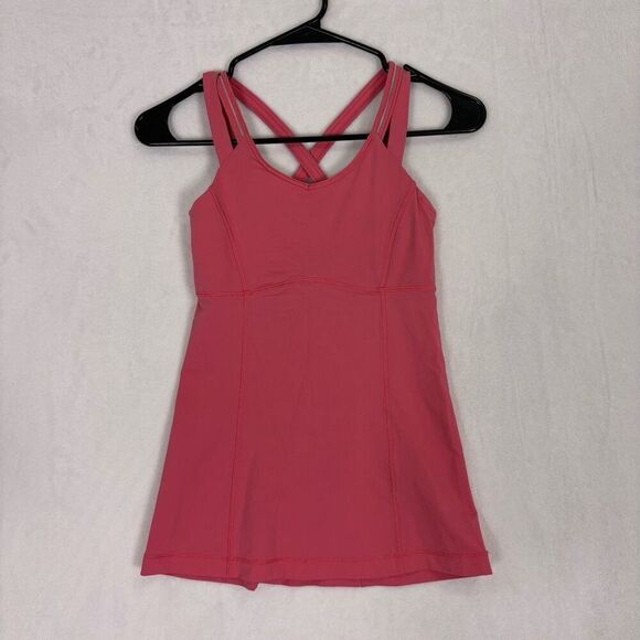 Lululemon Pink Criss Cross Strap Back Workout Tank Top Size 4 - Picture 1 of 9